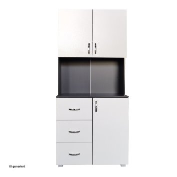 Küchenschrank Weiß/Grau Blanca