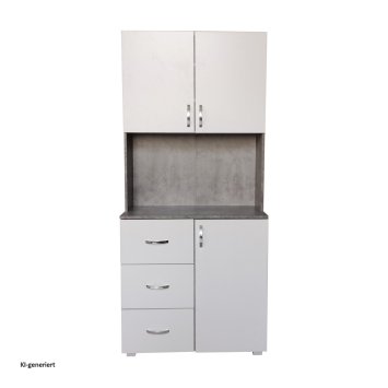 Küchenschrank Weiß/Beton Blanca