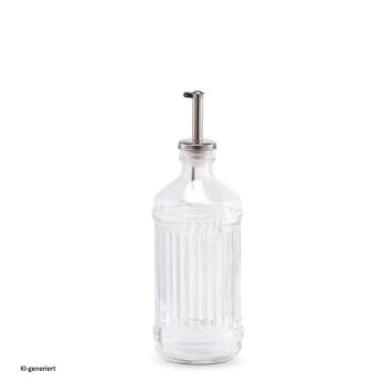 Essig-/Ölflasche, 500 ml Rillen-Glas