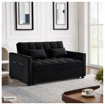 Sofa mit Schlaffunktion Schwarz