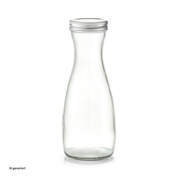 Glaskaraffe, 1000 ml mit Metalldeckel