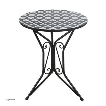 Gartentisch Metall Black and White