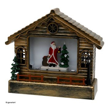 LED Haus mit Santa