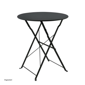 Gartentisch Basil Metall rund klappbar Schwarz