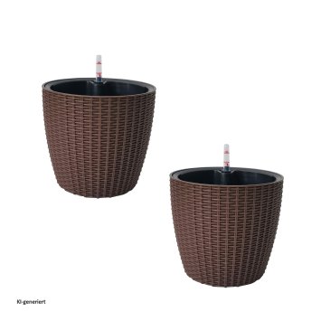 Blumentopf Hydro Ø 27 cm 2er Set Nessa Braun