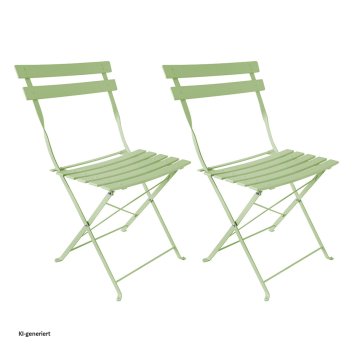 Gartenstuhl 2er-Set Basil Metall Grün