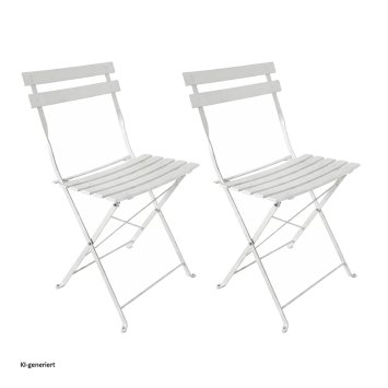 Gartenstuhl 2er-Set Basil Metall Creme