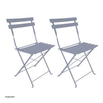 Gartenstuhl 2er-Set Basil Metall Grau