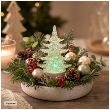 Funkelnder Weihnachtsbaum 6er Set klein mit toller Beleuchtung