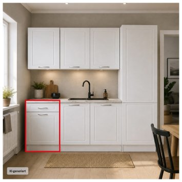 Küchenunterschrank Jenna Country Weiß 50 cm