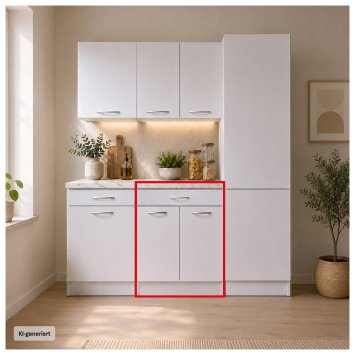 Küchenunterschrank Jenna Weiß 60 cm mit Schublade