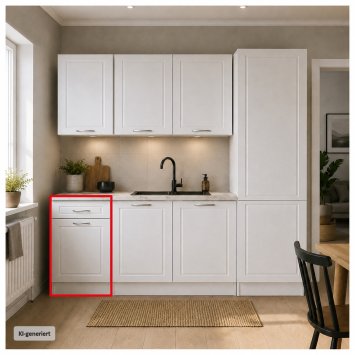 Küchenunterschrank Jenna Country Weiß 40 cm
