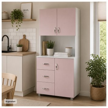 Küchenschrank Blanca Rosa Weiß