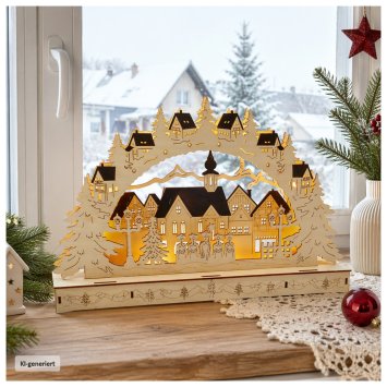 LED Lichterbogen Sternsinger im Winterdorf