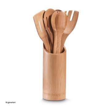 Küchenutensilienhalter-Set, 7-teilig Bambus