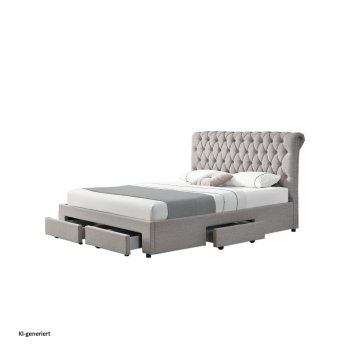 Polsterbett mit Knopf-Steppung Claire 140x200