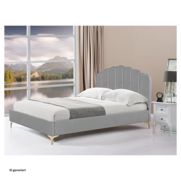 Polsterbett 140 x 200 cm Yoris Grau