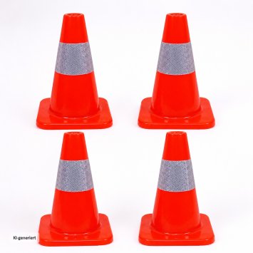 4er Set Verkehrskegel 30 cm Trainingskegel Pylonen Orange