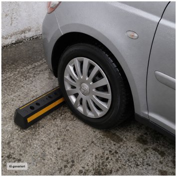 Radstopper 2er Set Parkplatzbegrenzung mit Reflektorstreifen Kunststoff