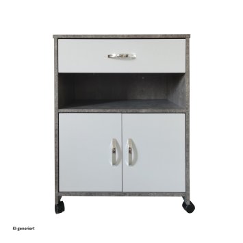 Küchenschrank Beton/Weiß Blanca
