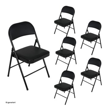 Klappstühle 6er Set Wedigo Schwarz