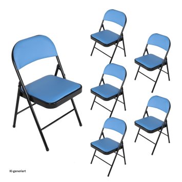 Klappstühle 6er Set Wedigo Blau