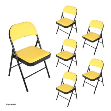 Klappstühle 6er Set Wedigo Gelb