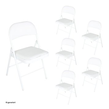 Klappstühle 6er Set Wedigo Weiß