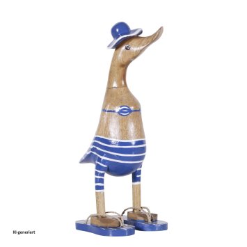 Dekoente Hilde Schwimmschlappe aus Holz 25 cm Maritime Dekoration Blau