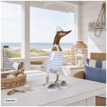 Dekoente Bademeisterin Quakeline aus Holz 25 cm Maritime Strandhaus Dekoration