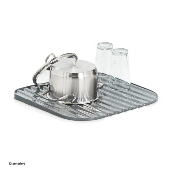 Geschirrabstropfunterlage mit Wasserablaufrillen