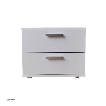 Nachtschrank Weiß mit 2 Schubladen Nina