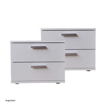 Nachtschrank 2er Set Weiß Nina