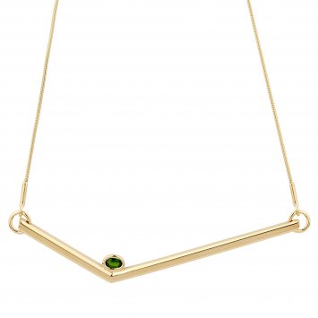 Kette 925 Sterling Silber vergoldet gelb Glänzend grün