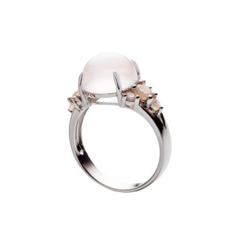 Ring 925 Sterling Silber rhodiniert Rosenquarz