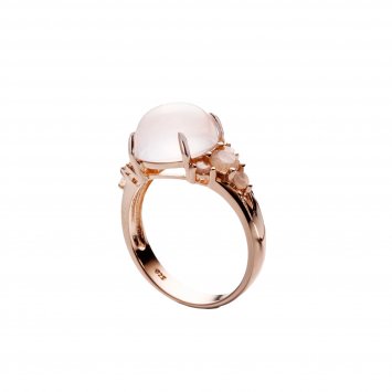 Ring 925 Sterling Silber vergoldet Rosenquarz