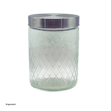 Vorratsglas mit Edelstahldeckel Rauten-Prägung