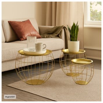 Tisch Set bauchig, 3-teilig Eisen