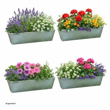 Pflanzkasten für Palette 4er-Set verzinktes Stahlblech