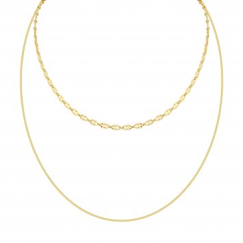 Collier 925 Sterling Silber vergoldet Layering  zweifach