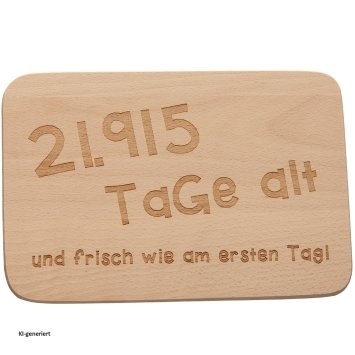 Frühstücksbrettchen 21.915 Tage alt und...