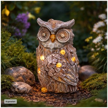 LED Eule mit Glitter