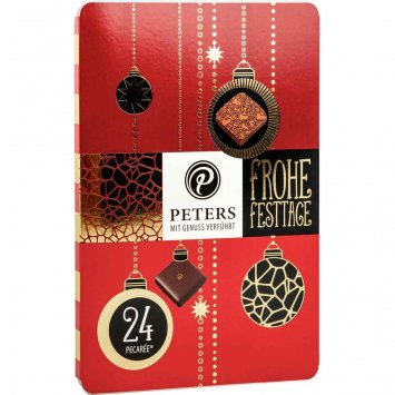 Peters Pecaree 24erTäfelchen edle Mischung Frohe Festtage  255g