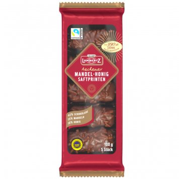 Lambertz Aachener Mandel Honig Saftprinten mit Zartbitter Überzug 100g