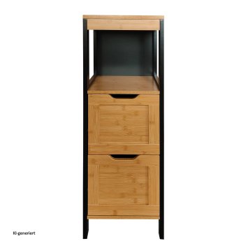 Badschrank Jerik Schwarz Holzoptik