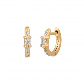 Creole 925  Silber vergoldet Zirkonia