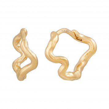 Creole 925  Silber vergoldet wellig organisch