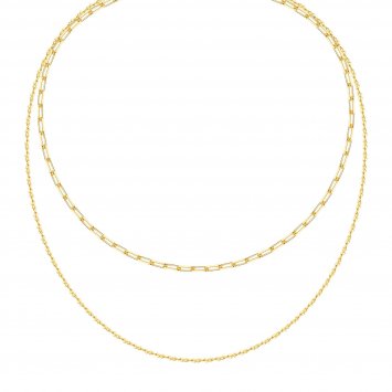 Collier 925 Sterling Silber vergoldet Layering  zweifach