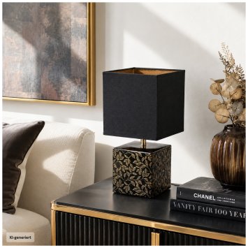 Lampe 35 cm schwarz/gold