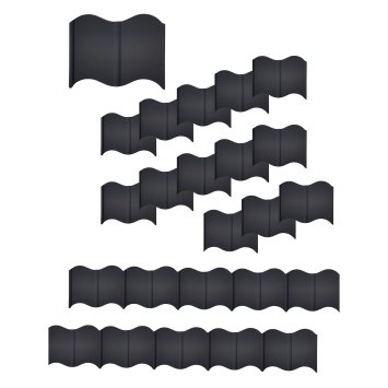Beetumrandung Nessa Wave 24-teilig Schwarz